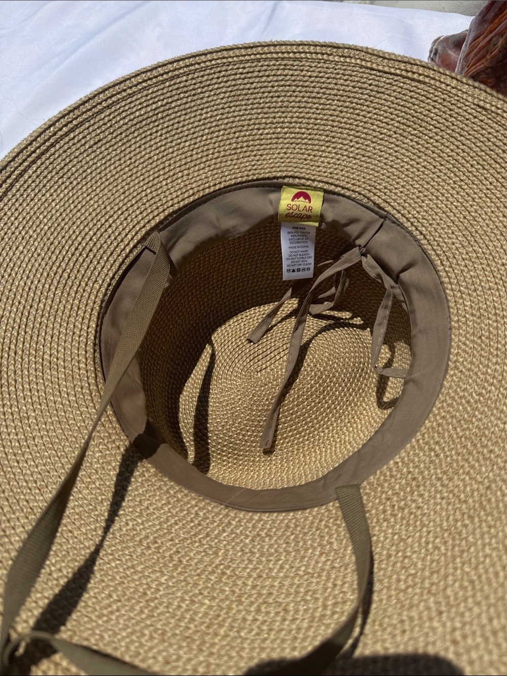 Classic Wide-Brim Straw Sun Hat in Natural - Picture 5 of 7